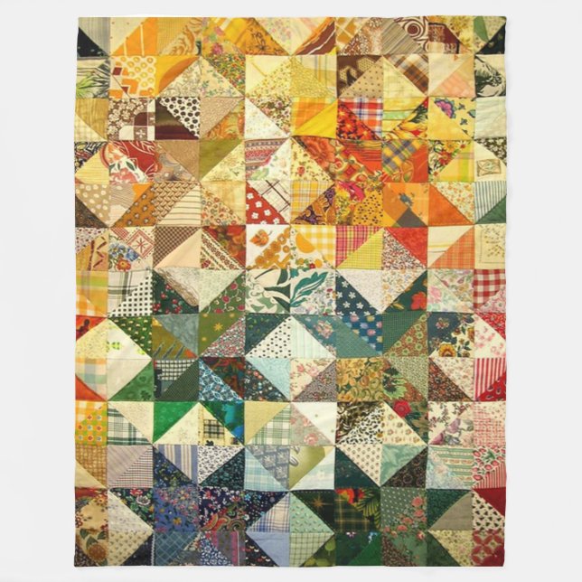 PATCHWORK QUILT (Simulated) Fleece Blankets (Front)