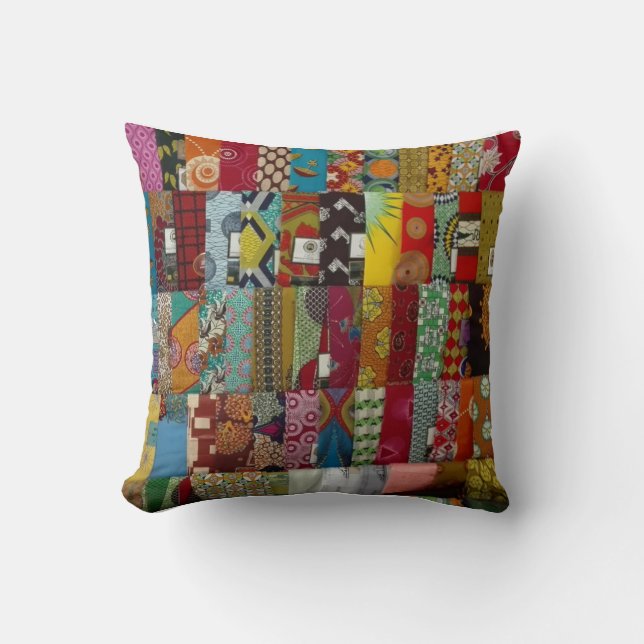 Patchwork Quilt Throw Pillow (Front)
