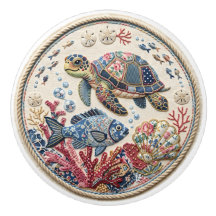 Patchwork Quilt Turtle and Fish