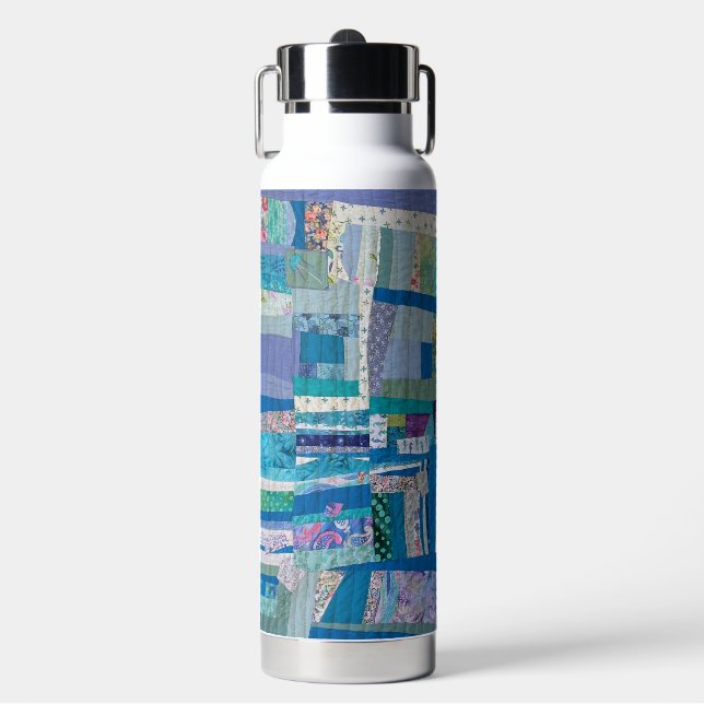 Patchwork Quilt Water Bottle (Front)