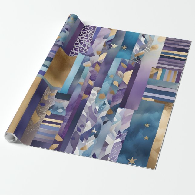 patchwork quilt wrapping paper (Unrolled)