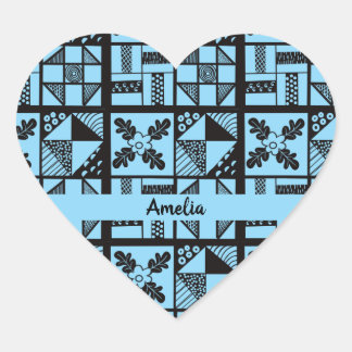 Patchwork Quilting Heart Sticker