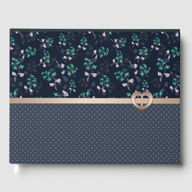 Patchwork, Retro, blau Guest Book (Front)