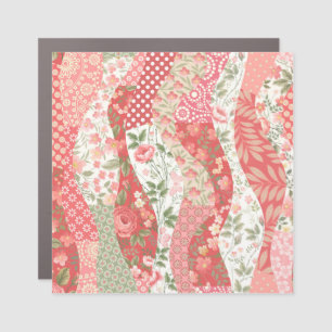 Patchwork roses: seamless pattern design. car magnet