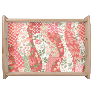Patchwork roses: seamless pattern design. serving tray
