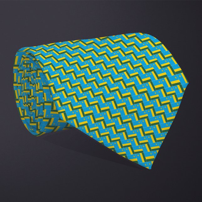 Patchwork Rwanda Flag Pattern  Neck Tie (Creator Uploaded)