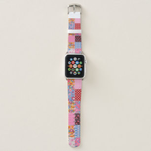 Patchwork seamless, cute fabric pattern. apple watch band