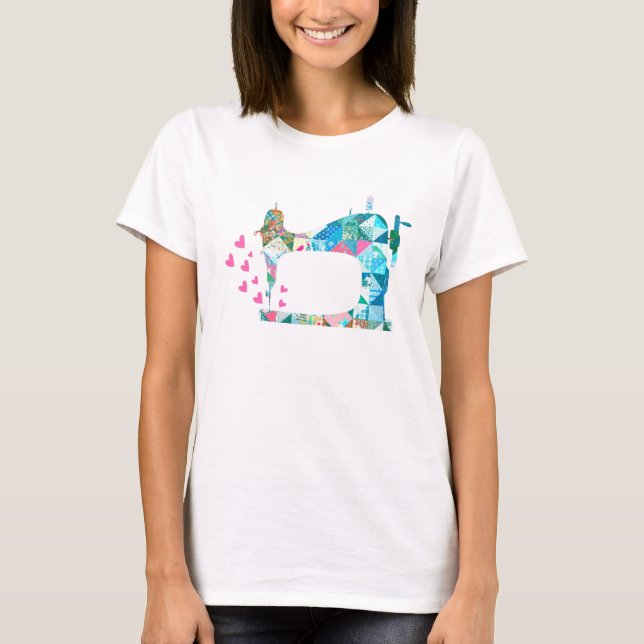 Patchwork Sewing Machine T-Shirt (Front)