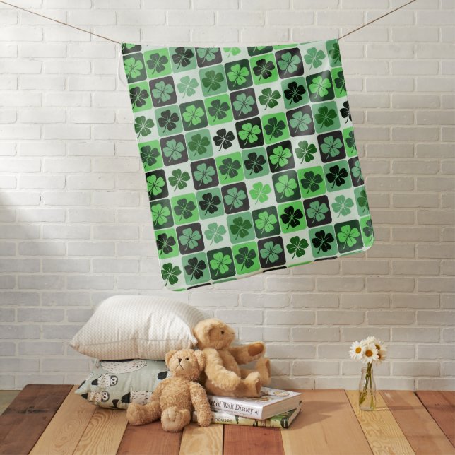 Patchwork Shamrocks Baby Blanket (In Situ)