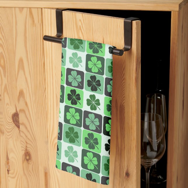 Patchwork Shamrocks Kitchen Towel (Thirds Fold)