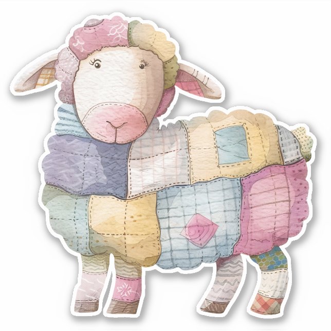 Patchwork Sheep Sticker (Front)