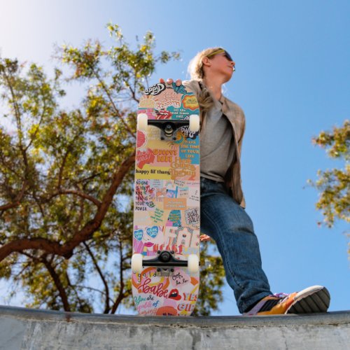 Patchwork Skateboard Girl