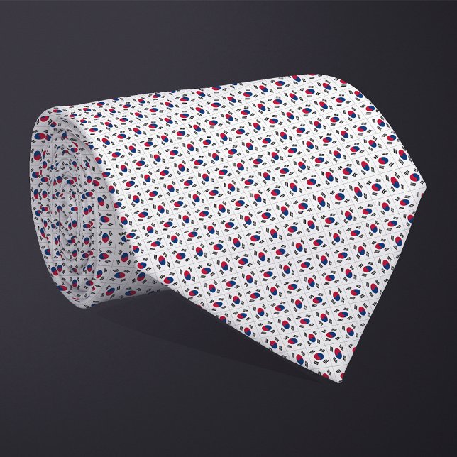 Patchwork South Korea Flag Pattern  Neck Tie (Creator Uploaded)