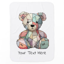 Patchwork Style Baby Bear & Heart Motif