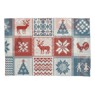 Patchwork Style: Christmas Ornamental Pattern Pillow Case