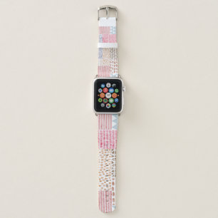 Patchwork Style Cute Doodle Pattern Apple Watch Band