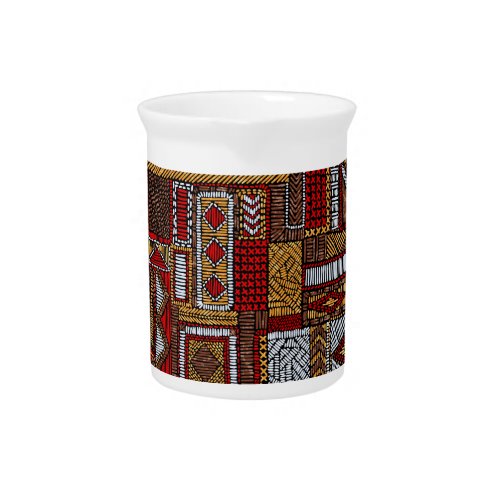 Patchwork Style Embroidered Ethnic Print Beverage Pitcher