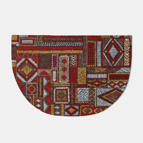Patchwork Style Embroidered Ethnic Print Doormat