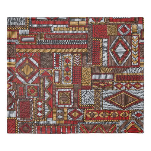 Patchwork Style Embroidered Ethnic Print Duvet Cover