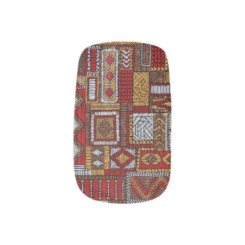 Patchwork Style Embroidered Ethnic Print Minx Nail Art