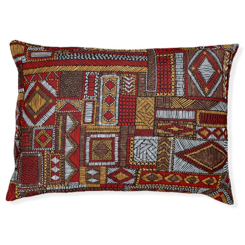 Patchwork Style Embroidered Ethnic Print Pet Bed