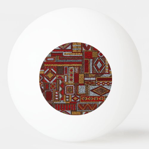 Patchwork Style Embroidered Ethnic Print Ping Pong Ball