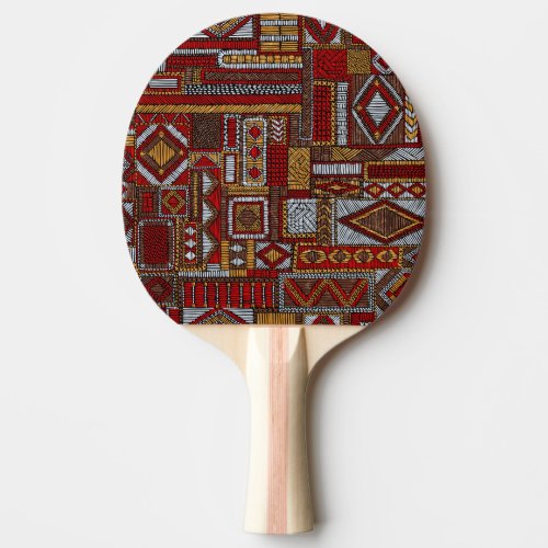 Patchwork Style Embroidered Ethnic Print Ping Pong Paddle