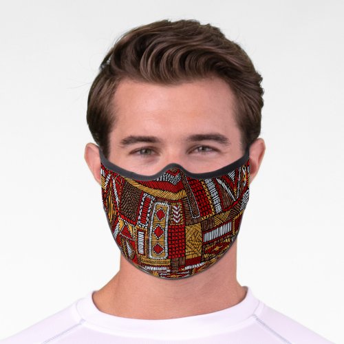 Patchwork Style Embroidered Ethnic Print Premium Face Mask