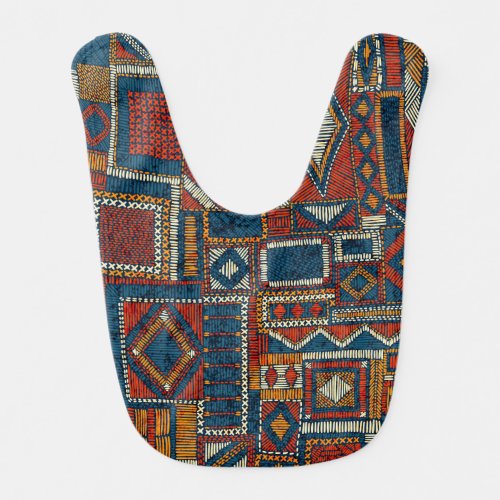 Patchwork Style Embroidered Vintage Print Baby Bib