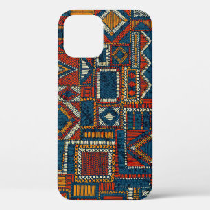 Patchwork Style Embroidered Vintage Print iPhone 12 Case