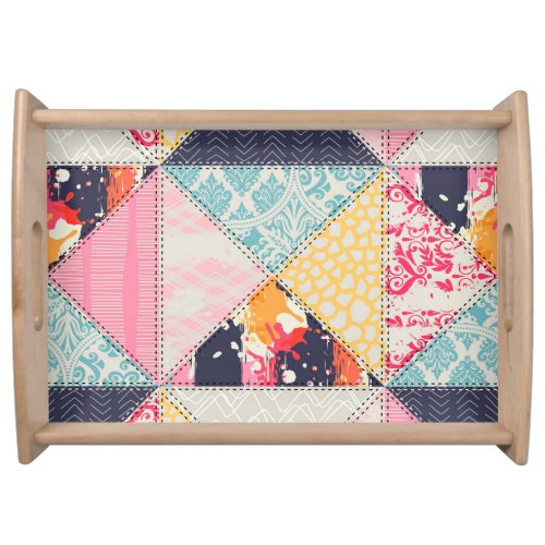 Patchwork Style Versatile Seamless Design Serving Tray