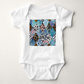 Patchwork style, watercolor collage pattern. baby bodysuit