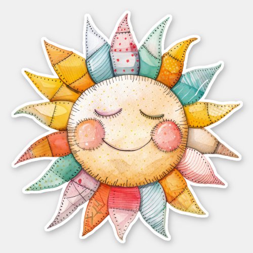 Patchwork Sun Sticker