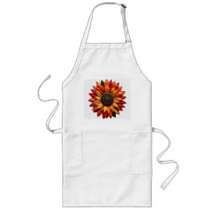 Patchwork Sunflower in Sunset Colors Long Apron