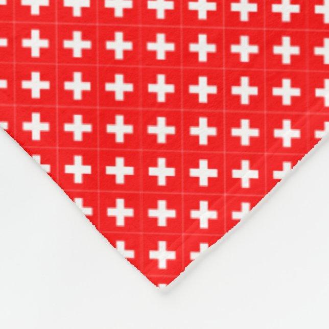 Patchwork Switzerland Flag Pattern  Fleece Blanket (Corner)