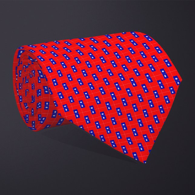 Patchwork Taiwan Flag Pattern  Neck Tie (Creator Uploaded)