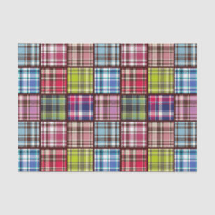Patchwork Tartan Plaid Scottish Fabric Style Tissue Paper