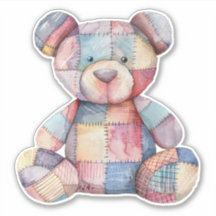 Patchwork Teddy Bear Sticker