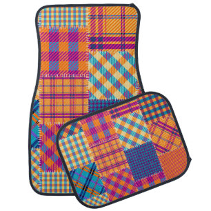 Patchwork textile: seamless vintage pattern. car floor mat