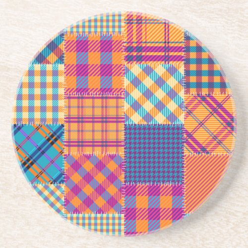 Patchwork textile seamless vintage pattern coaster