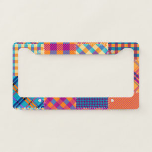 Patchwork textile: seamless vintage pattern. license plate frame