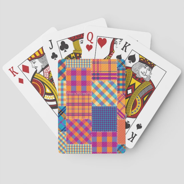 Patchwork textile: seamless vintage pattern. poker cards (Back)
