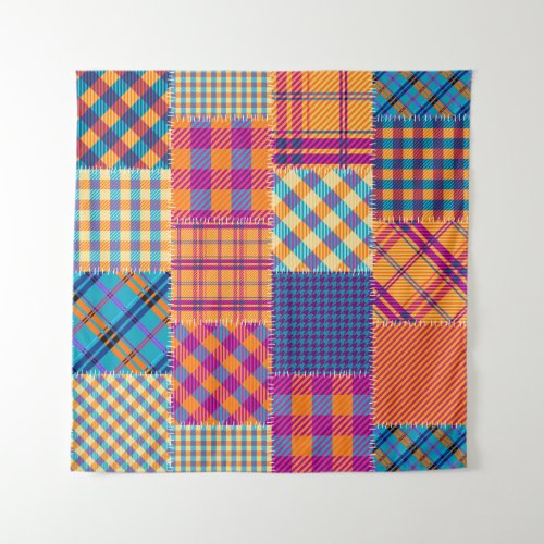 Patchwork textile seamless vintage pattern tapestry