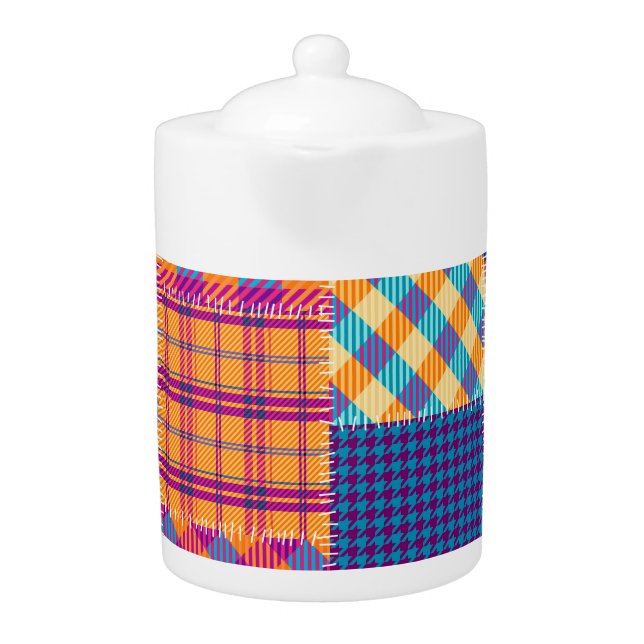 Patchwork textile: seamless vintage pattern. teapot (Front)