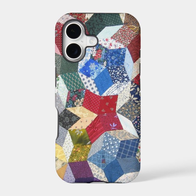 Patchwork Textile Stars Pattern Iphone Case (Back)