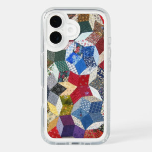Patchwork Textile Stars Pattern iPhone 16 Case