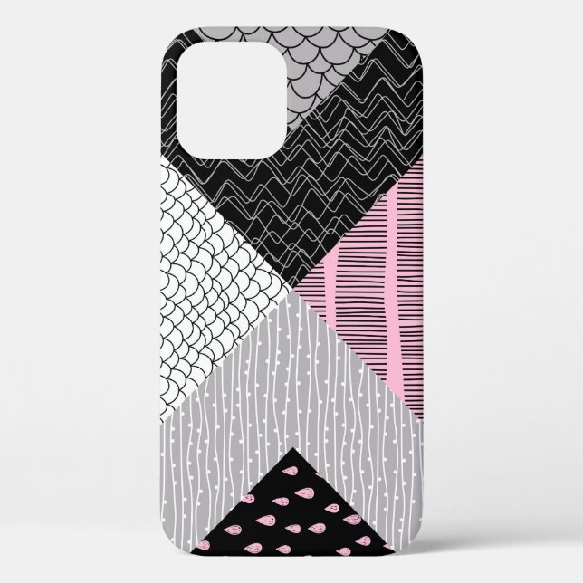 Patchwork tiles, freehand drawing pattern. Case-Mate iPhone case (Back)