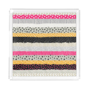 Patchwork Tiles: Versatile Seamless Design. Acrylic Tray