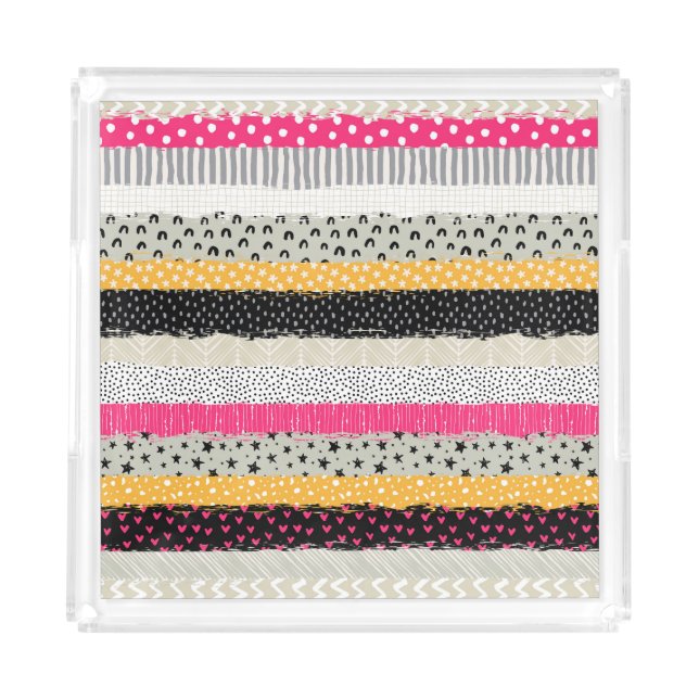 Patchwork Tiles: Versatile Seamless Design. Acrylic Tray (Front)