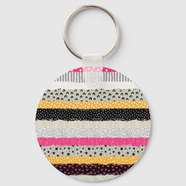 Patchwork Tiles: Versatile Seamless Design. Keychain (Front)